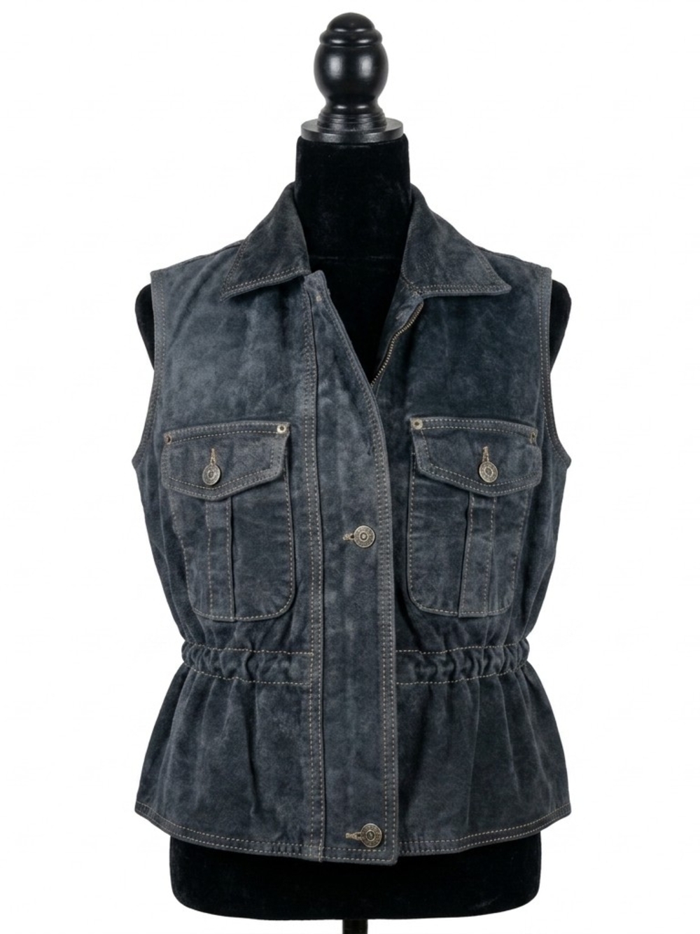 Vintage 90s Gorpcore Washable Suede Utility Vest Made in Canada
